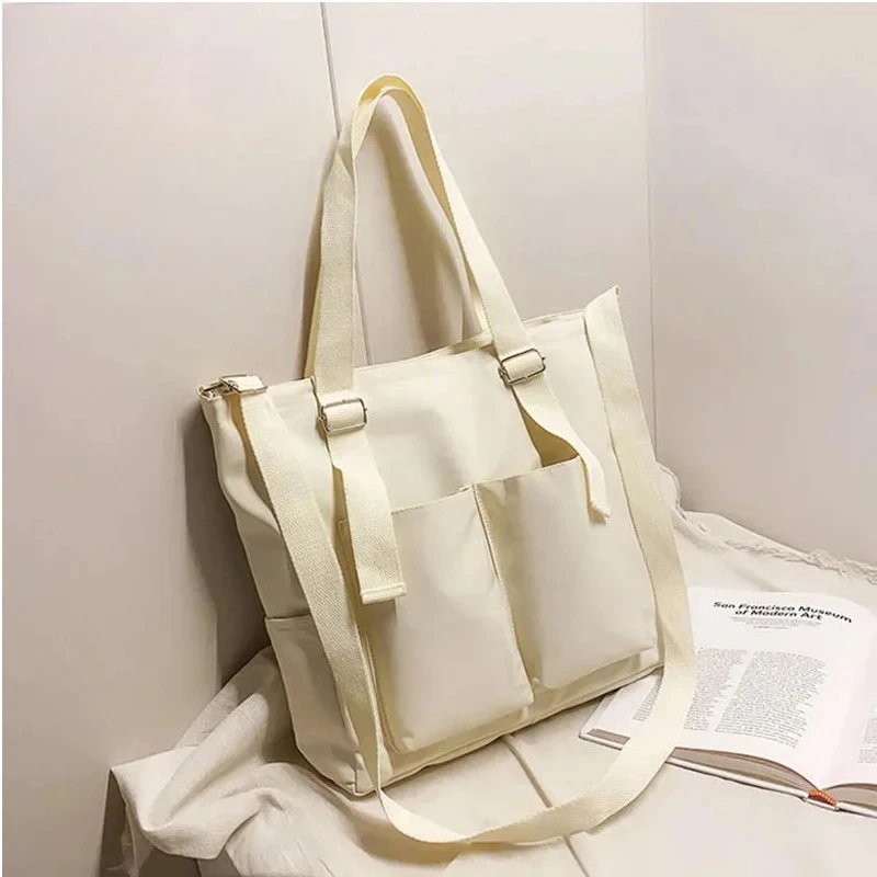 

Casual Waterproof Oxford Girls Shoulder Bucket Bag Large Capacity Women Travel Tote Handbag