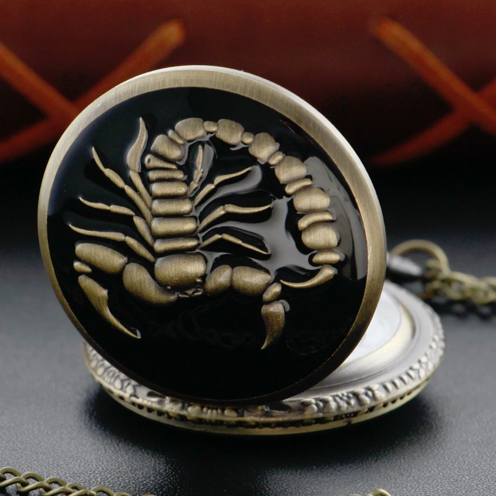 Винтажное ожерелье, часы, террор, яд, ошибка, скорпион, кварцевые карманные часы, мужские и женские подарочные аксессуары, ретро-часы Relogios