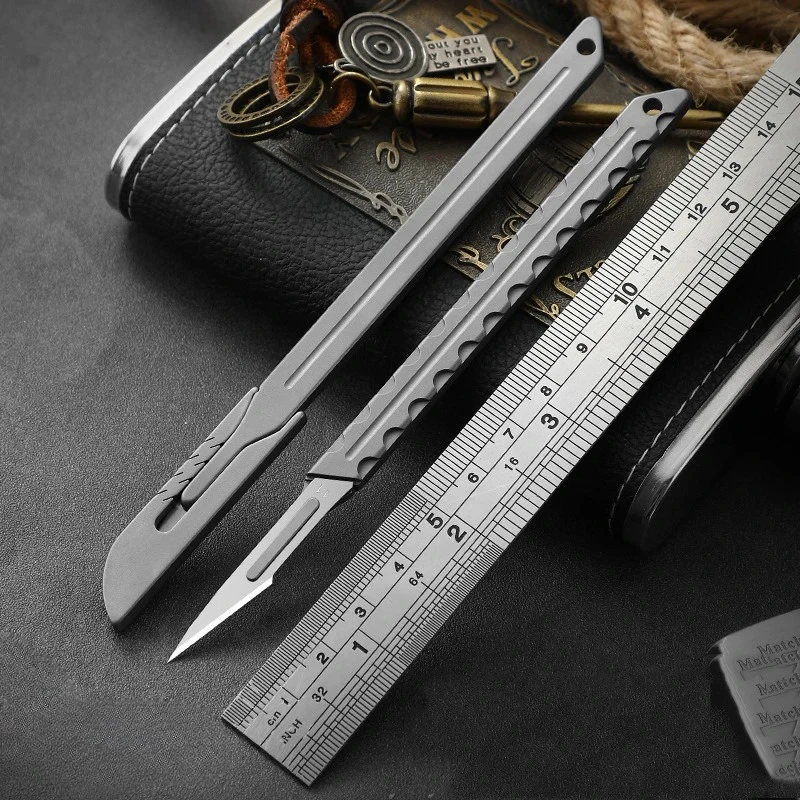 Titanium Alloy Thickened Carving Knife Animal Scalpel Multifunctional Express Out Box Tool