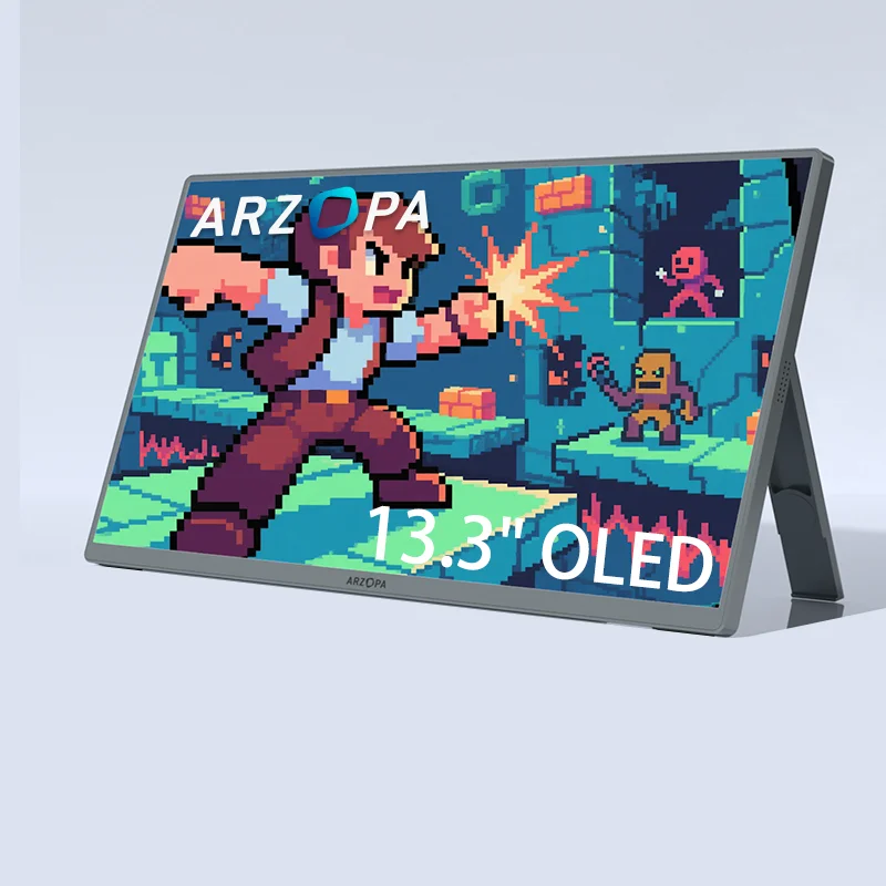 Arzopa Ultra Thin 13.3 Inch 1080P OLED Screen HDR Portable  With USB C for Laptop PC