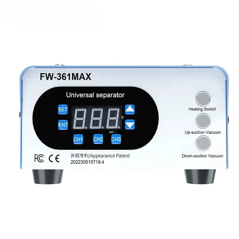 إلى الأمام FW-361Max 7 في 1 آلة فاصل متوسطة الإطار مع منصة تفريغ دوارة 370 لإصلاح زجاج الهاتف منفصل #4