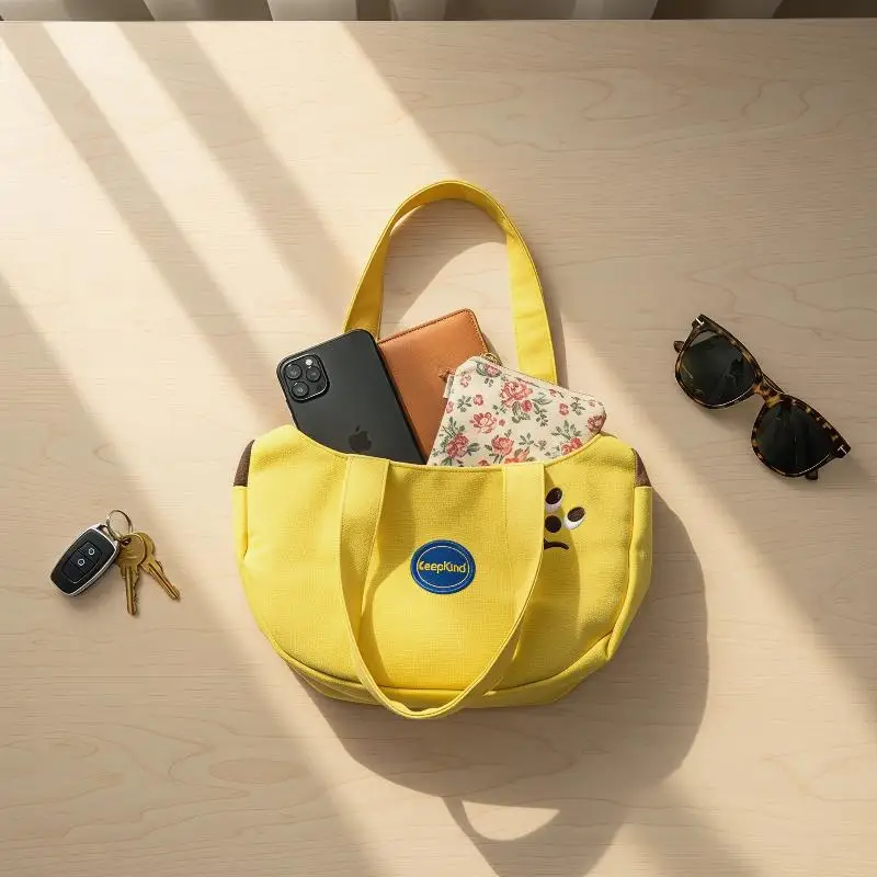 Cute Cartoon Embroidered Canvas Bag For Office Workers Handbags For Outing Mothers Handbags For Miscellaneous Items Small Bags