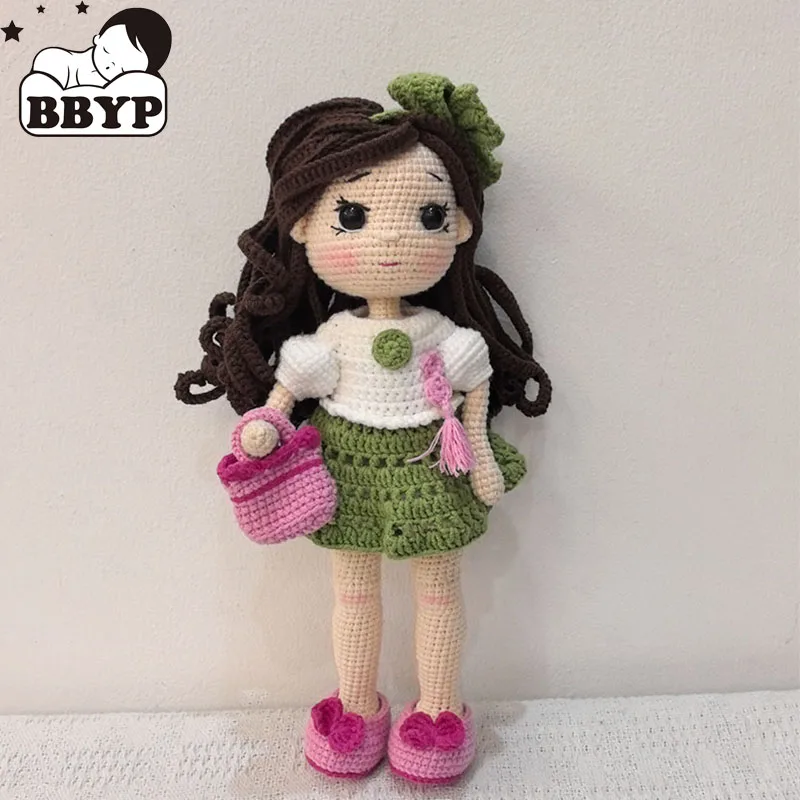 Muñeca tejida hecha a mano, muñeca Delia de ganchillo, muñecas de ganchillo para accesorios para el hogar, adornos de juguete artesanales con patrón