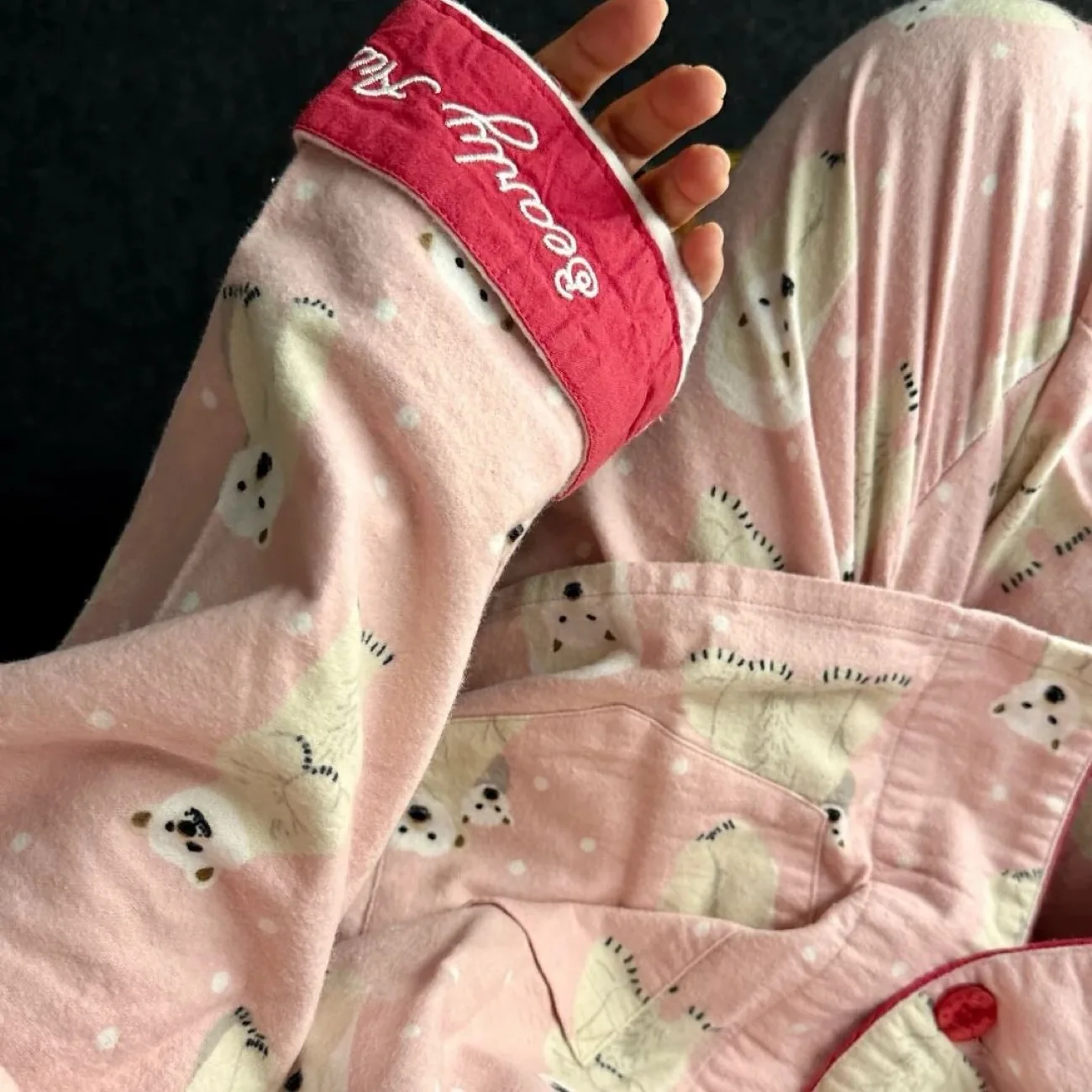 

2026 Новый пижамный костюм, хлопковый комплект из 2 предметов, женский комплект с принтом, ночная рубашка с героями мультфильмов, брюки с длинными рукавами, осенняя одежда для дома, домашняя одежда