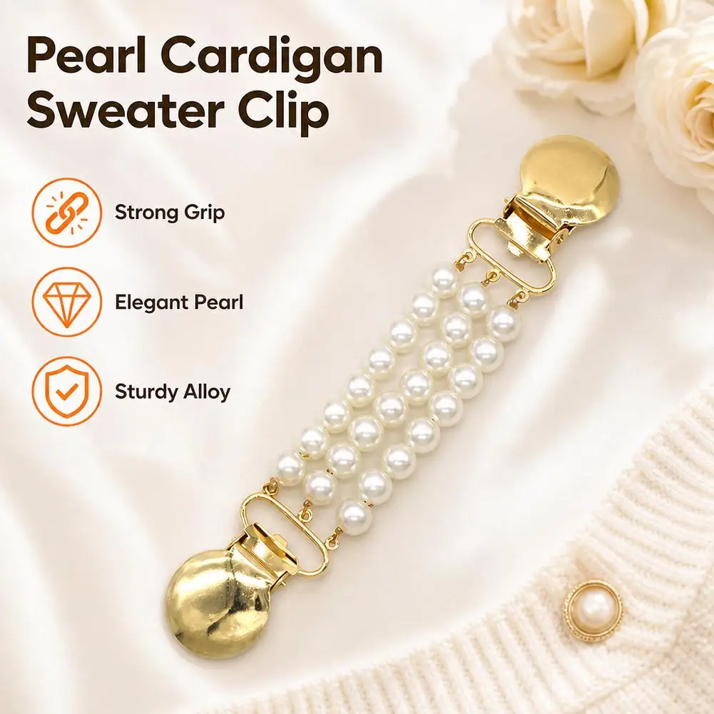 Chain Sweater Clip Anti Slip Brooch Women Elegant Scarf Buckle Shawl Fastener Versatile Clothing Accessory Dress Decor Pin Gift
