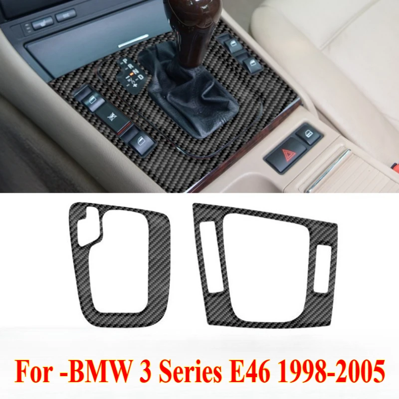 

1PCS Carbon Fiber Car Inner Gear Shift Box Panel Cover Trim Sticker Fit for -BMW 3 Series E46 1998-2005，Interior Accessories