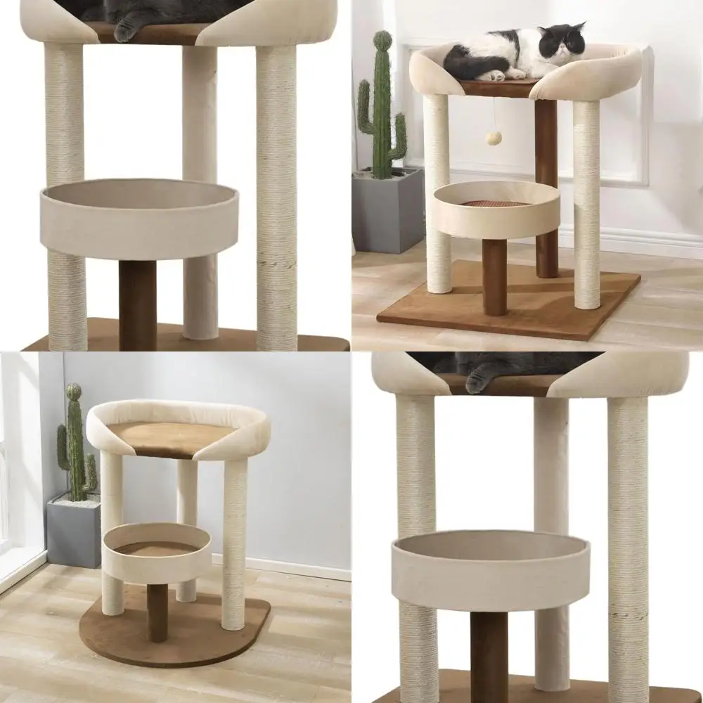 

Large Multi-Level Cat Tree with Spacious Bed and Lounge for Big Cats and Multiple Felines