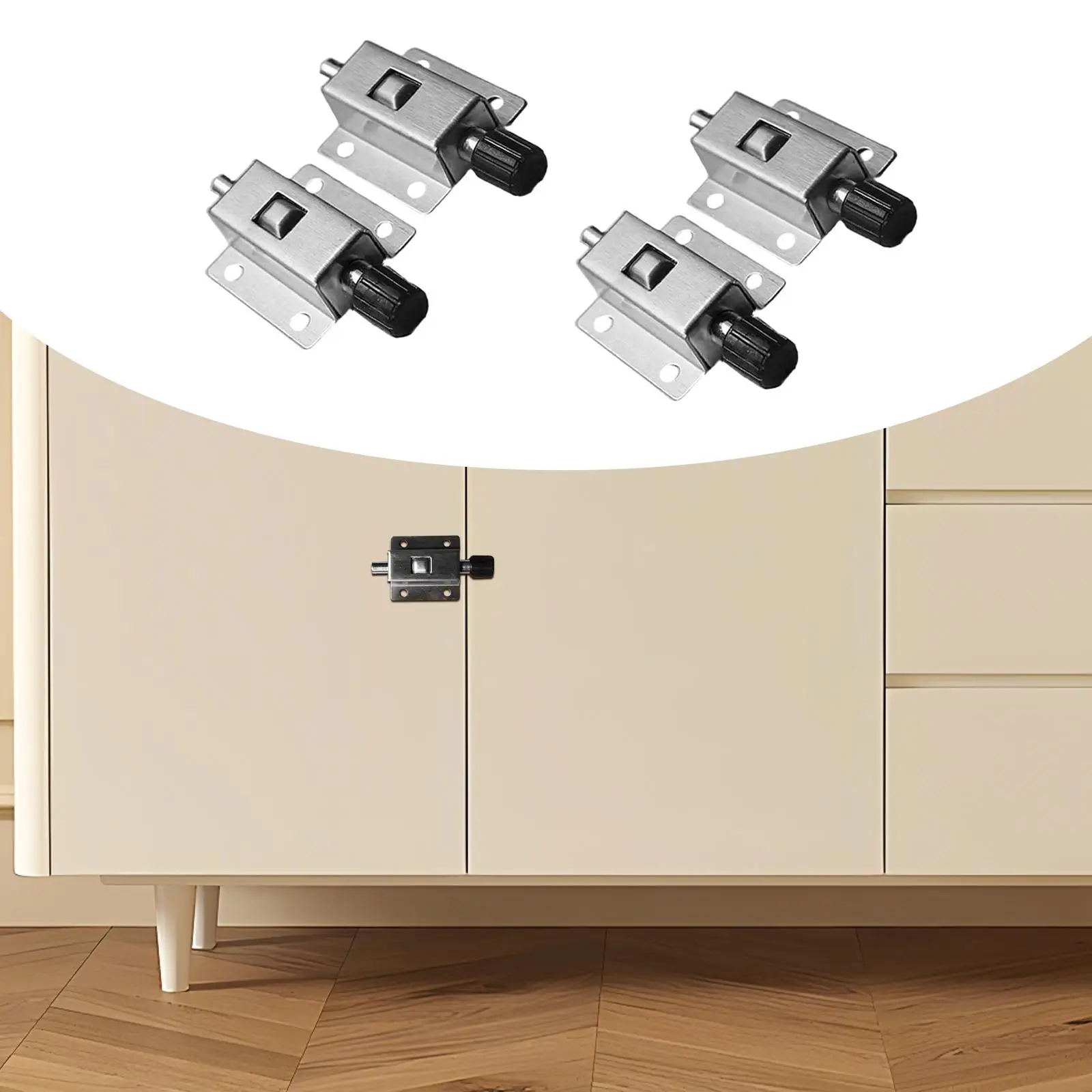 4Pcs Door Latch Barrel Bolts Spring Loaded Latch Automatic Gate Lock Tools Heavy Duty Window Locks for Indoor Home Toilet
