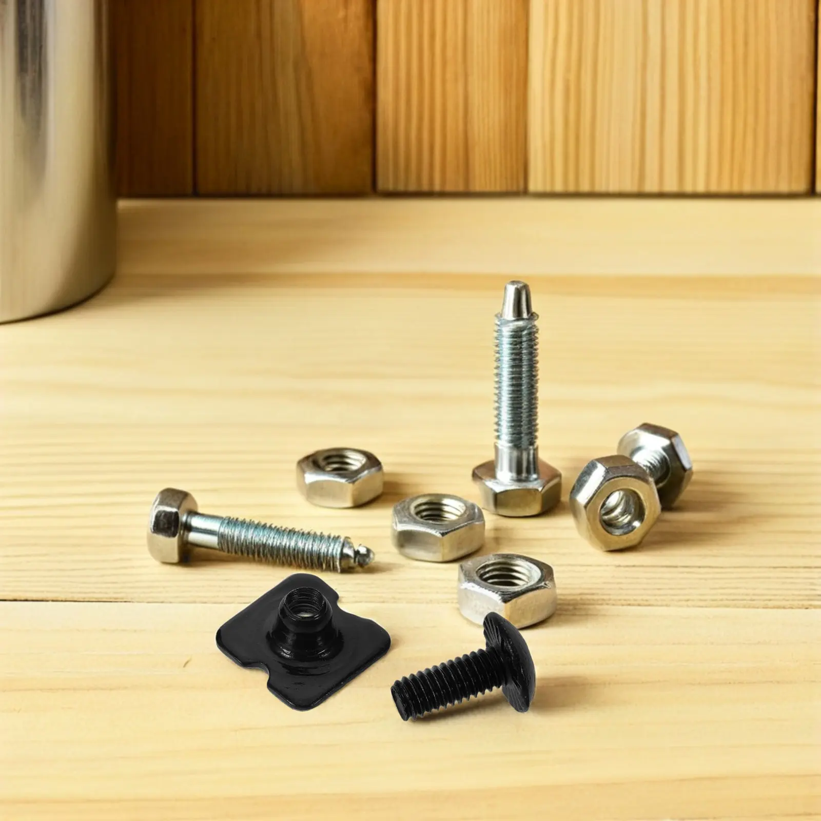1Set Black Steel Backplate Screws Football Hardware Kit Youth Adult Compatible Precision Thread Metal Screws for Protective Gear