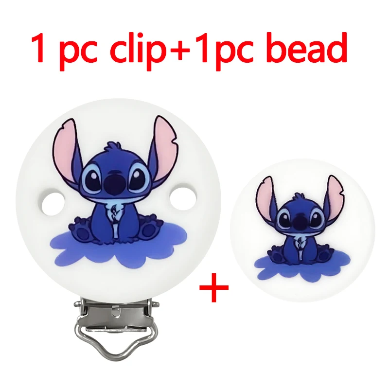 2 Stück/Set Neue Silikon-Cartoon-Muster-Clips DIY Nippelketten-Perlen Schmuckzubehör