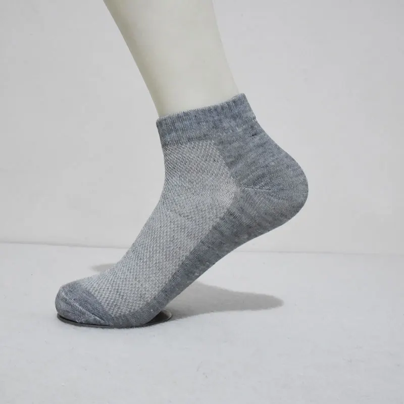 1/6 Pairs بلون تنفس شبكة الجوارب لربيع وصيف رقيقة أسود أبيض رمادي فاتح الفم منخفضة قطع المتاح قارب جورب #3