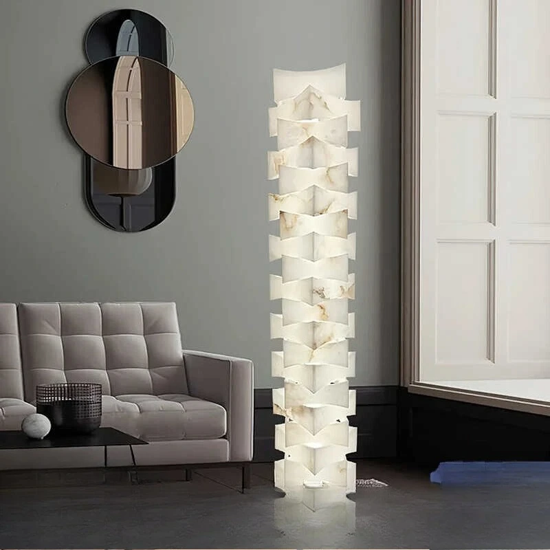 

Spanish natural marble floor lamp living room villa high-end atmosphere exhibition hall sales office model room decoration