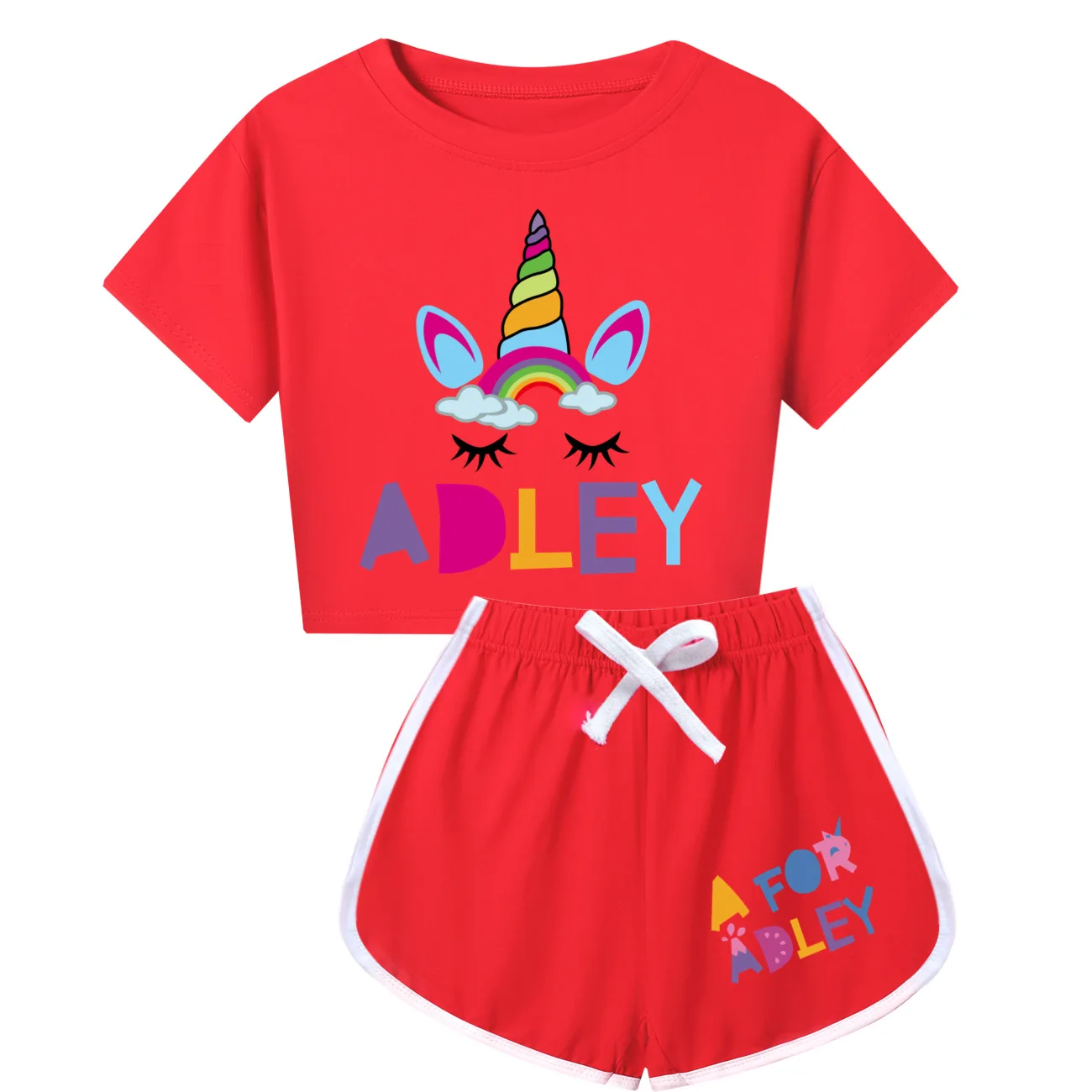 

A FOR ADLEY Clothes Kids Casual Outfits Baby Girls Short Sleeve Running T-shirt Shorts 2pcs Set Teen Boys 2024 Summer Sportsuit