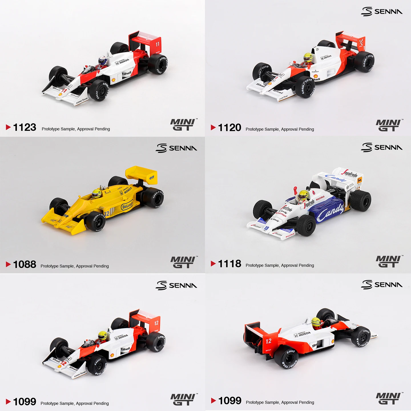MINIGT 1/64 McLaren MP4/6 Ayrton Senna Toleman TG184 Lotus 99T Car Alloy Diecast Metal Model Kids Toys for Boys
