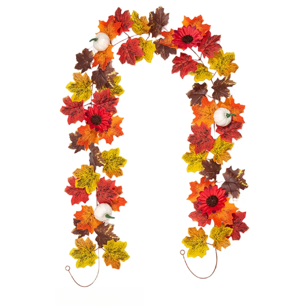 Orange Artificial Maple Leaves Easy Maintenance Floral Decor Artificial Plant Thanksgiving Centerpiece Vibrant Seasonal Hues