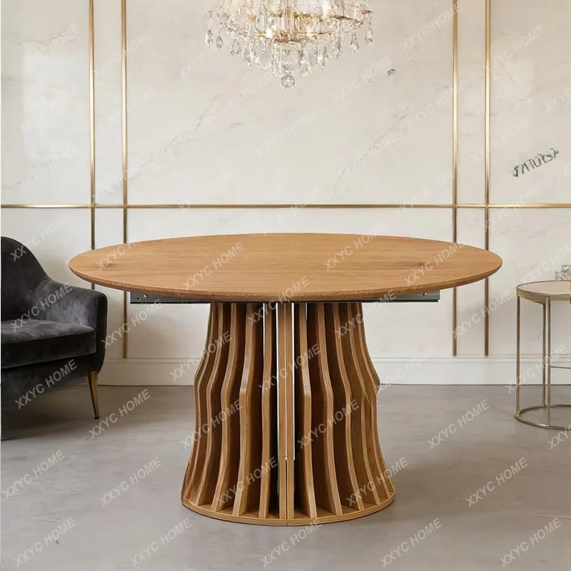 light luxury round dining table household leisure creative negotiation table stretchable coffee shop tea table