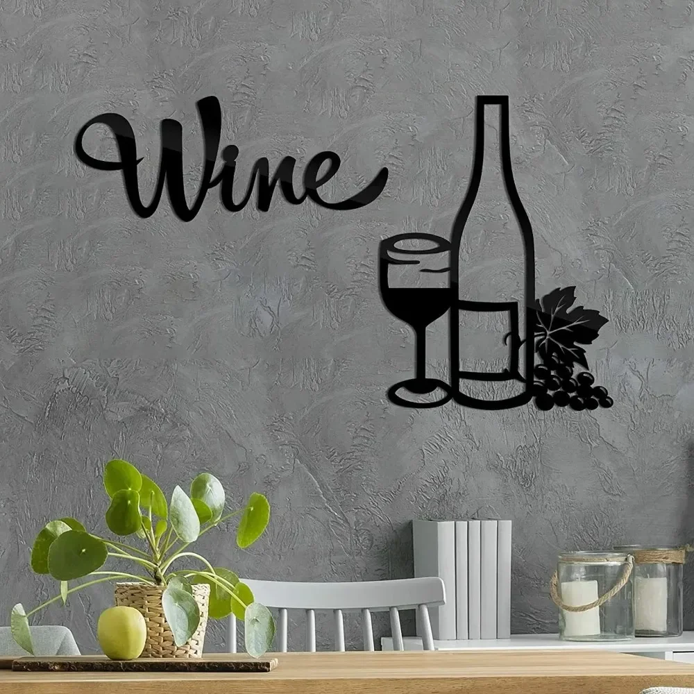 CIFBUY Vintage Wine Wall Decor Set of 2 Kitchen Metal Art Durable Rust Proof Home Iron Sculpture Decor Gift Plaque