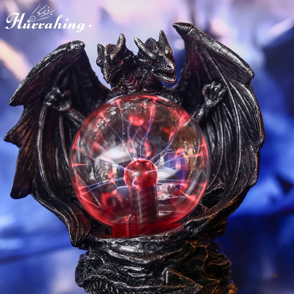 Hurrahing برأسين الزاحف المجنح مصباح بلازما 4 بوصة الغلاف الجوي ليلة ضوء سطح المكتب ديكور هالوين هدية بيع #6