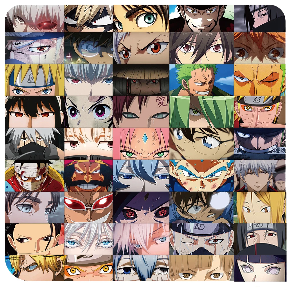 10/30/60pcs Cool Anime Characters Eye Stickers Cartoon Graffiti Sticker Decoration DIY Phone Notebook Laptop Decals for Kids Toy