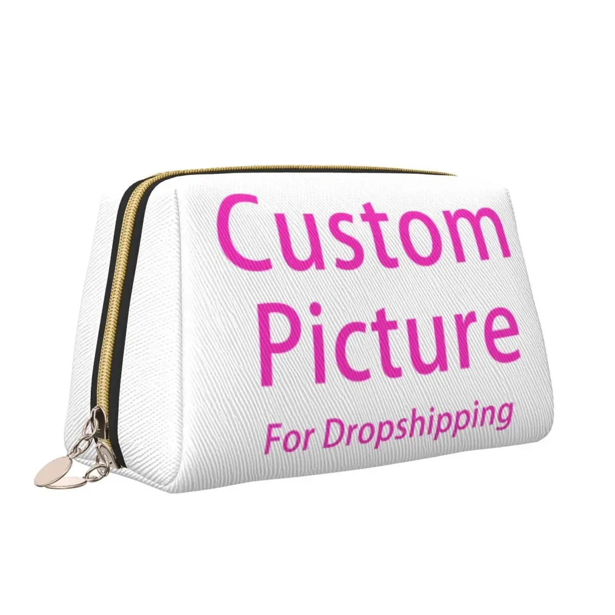 Custom Personalized Custom Photo Logo Toiletry Bag for Women Print Makeup Cosmetic Organizer Lady Beauty Storage Dopp Kit Case