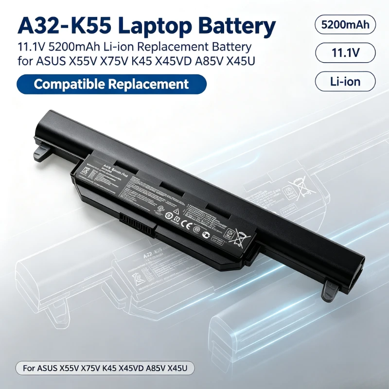 A32-K55 11.1V 5200mAh Laptop Battery For ASUS X55V X75V K45 X45VD A85V X45U Notebook Replacement Battery