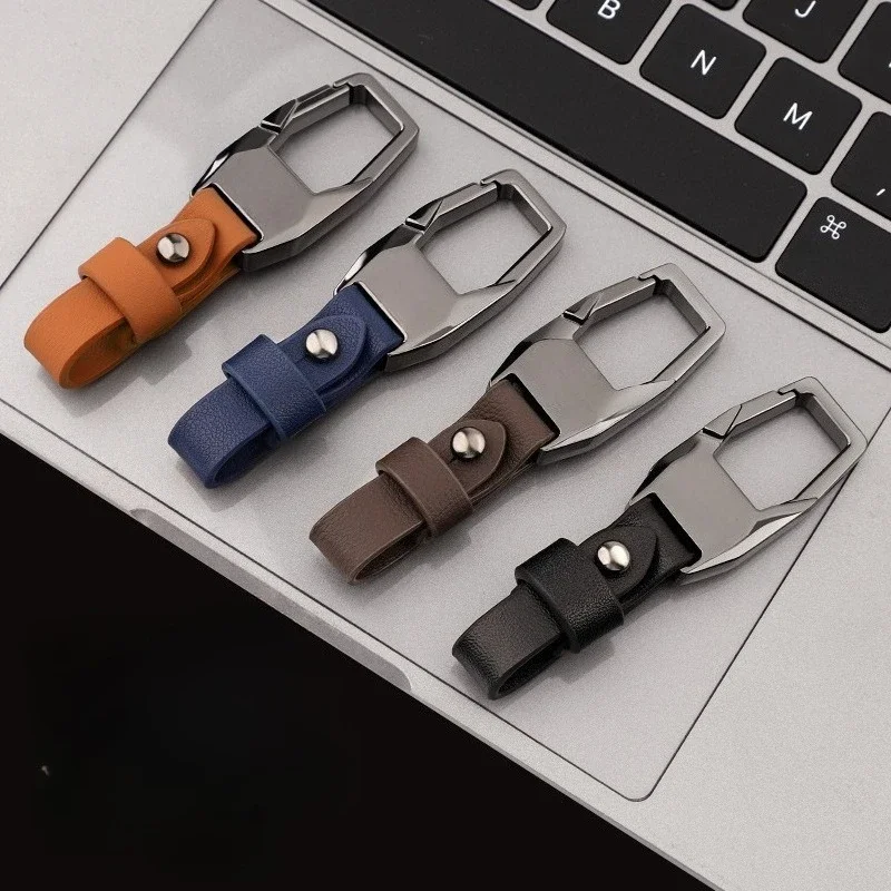 

Высококачественный деловой короткий кожаный автомобильный брелок с логотипом на заказ, автомобильный брелок с лазерной гравировкой, мужские персонализированные брелки, кулон