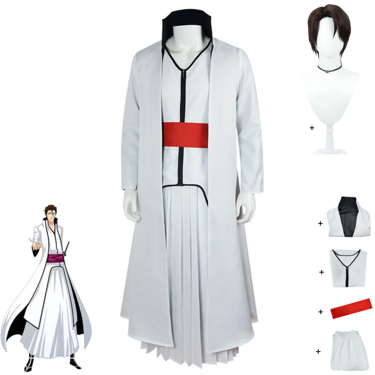 Bleach Captain Coat - อะนิเมะ Bleach Shinigami Aizen โซซึเกะคอสเพลย์เครื่องแต่งกาย Gotei