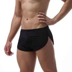 Men Sexy Breathable Low Rise Ice Silk Pouch Trunks Hot Briefs Side Comfy Underpants Underwear Shorts All Size Men'ss