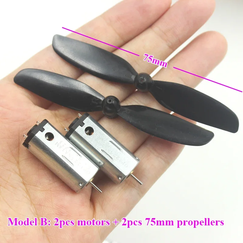 Micro 12mm N50-1225 DC 5V 6V 7.4V 29000RPM High Speed Strong Magnetic Engine 55mm/75mm propellers for Toy Aircraft Drone Model