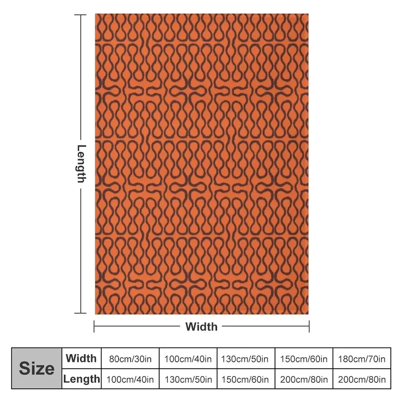 Orange black Squiggle pattern Throw Blanket All Season Soft Lightweight Blanket for Home
