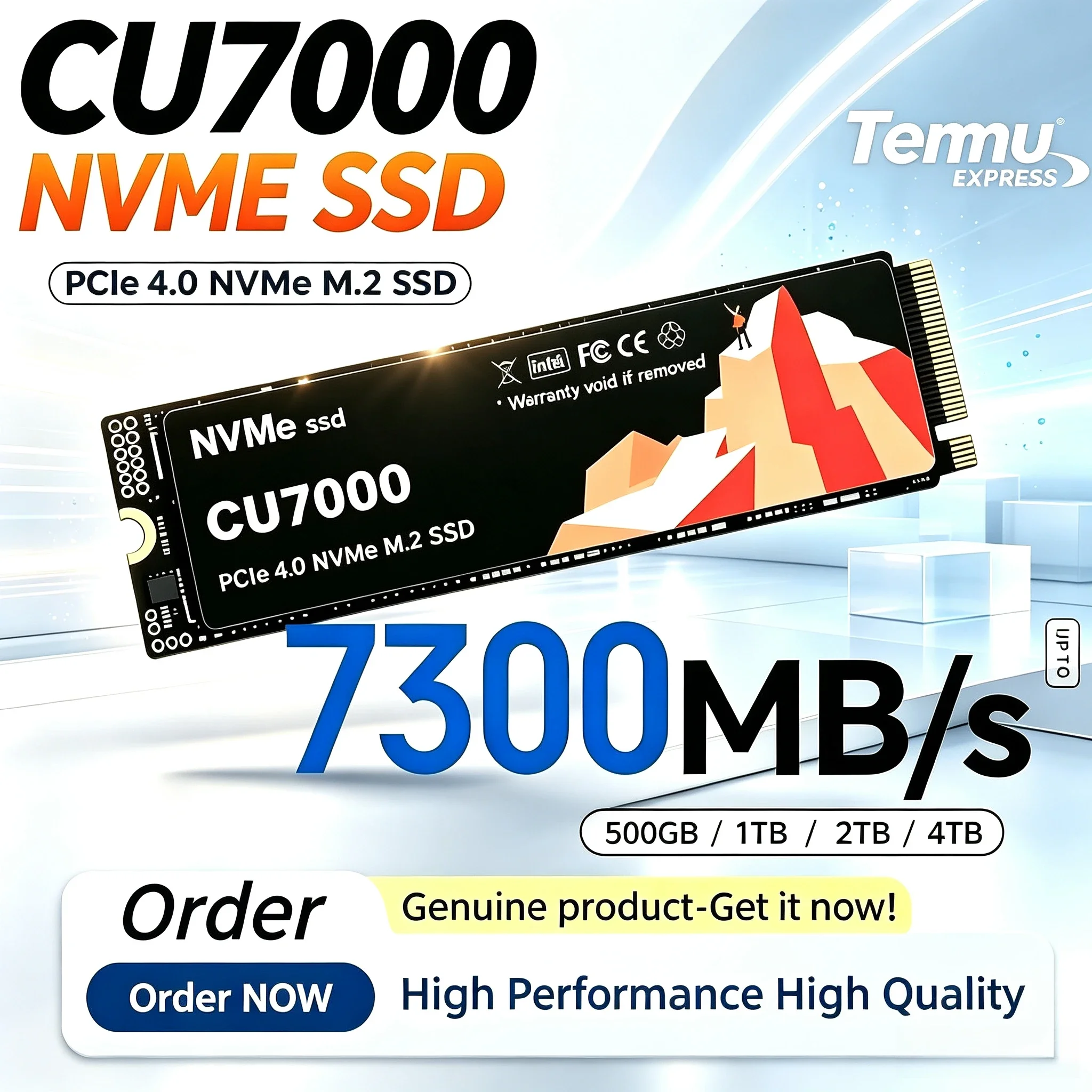 Original CU7000 NVMe SSD M.2, 500GB-4TB, up to 7300MB/s, Hard Drive Solid State Disk for Desktop and Laptop Use.