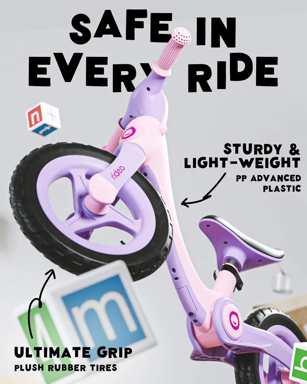 Bicicleta de equilibrio plegable para niños, bicicleta de seguridad para niños pequeños de 12 ", bicicleta de empuje con correa de transporte para niños y niñas de 3 a 5 años