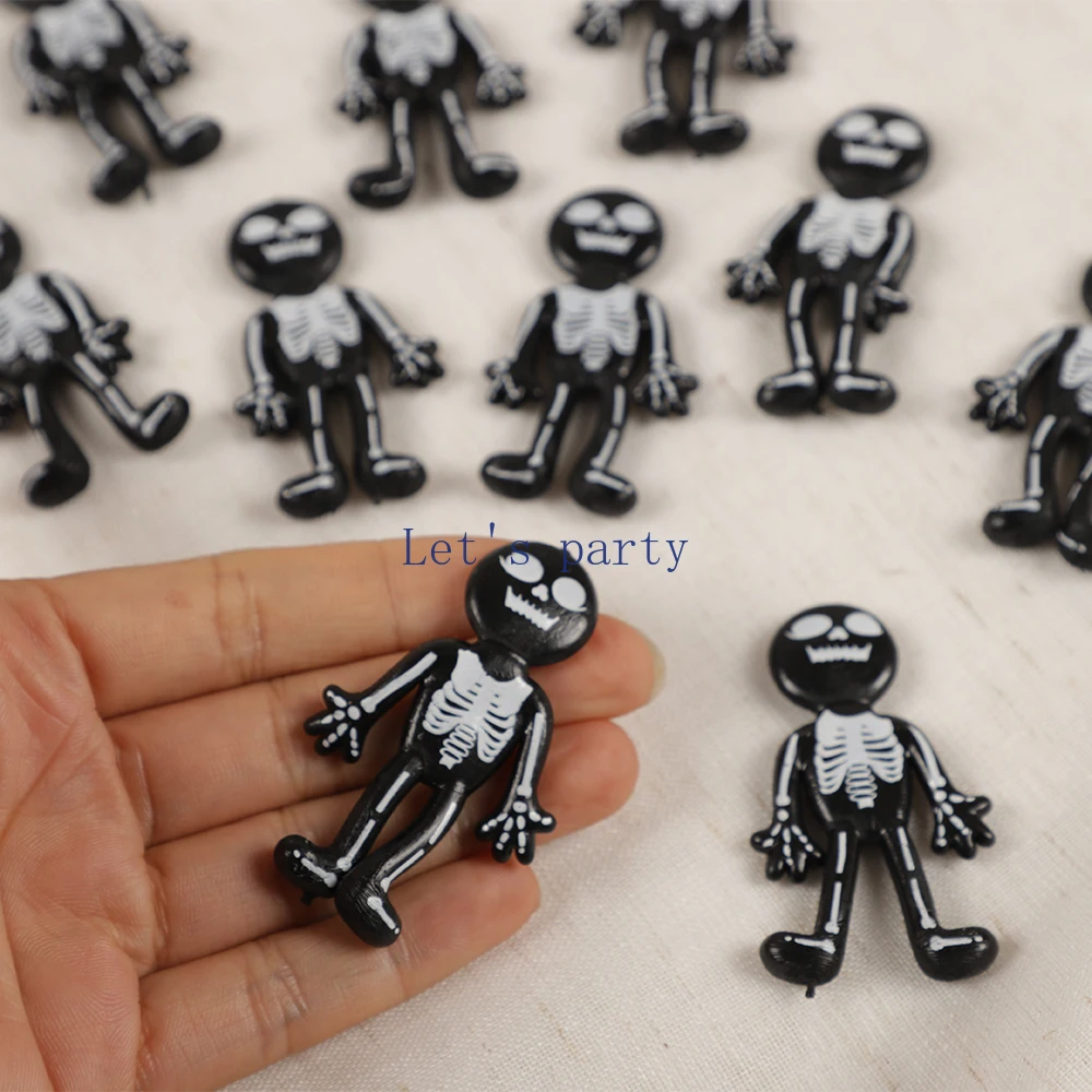 20Pcs Scary Halloween Stretchable Skull Skeleton Anti Stress Toys for Kids Birthday Party Favors Halloween Party Pinata Fillers