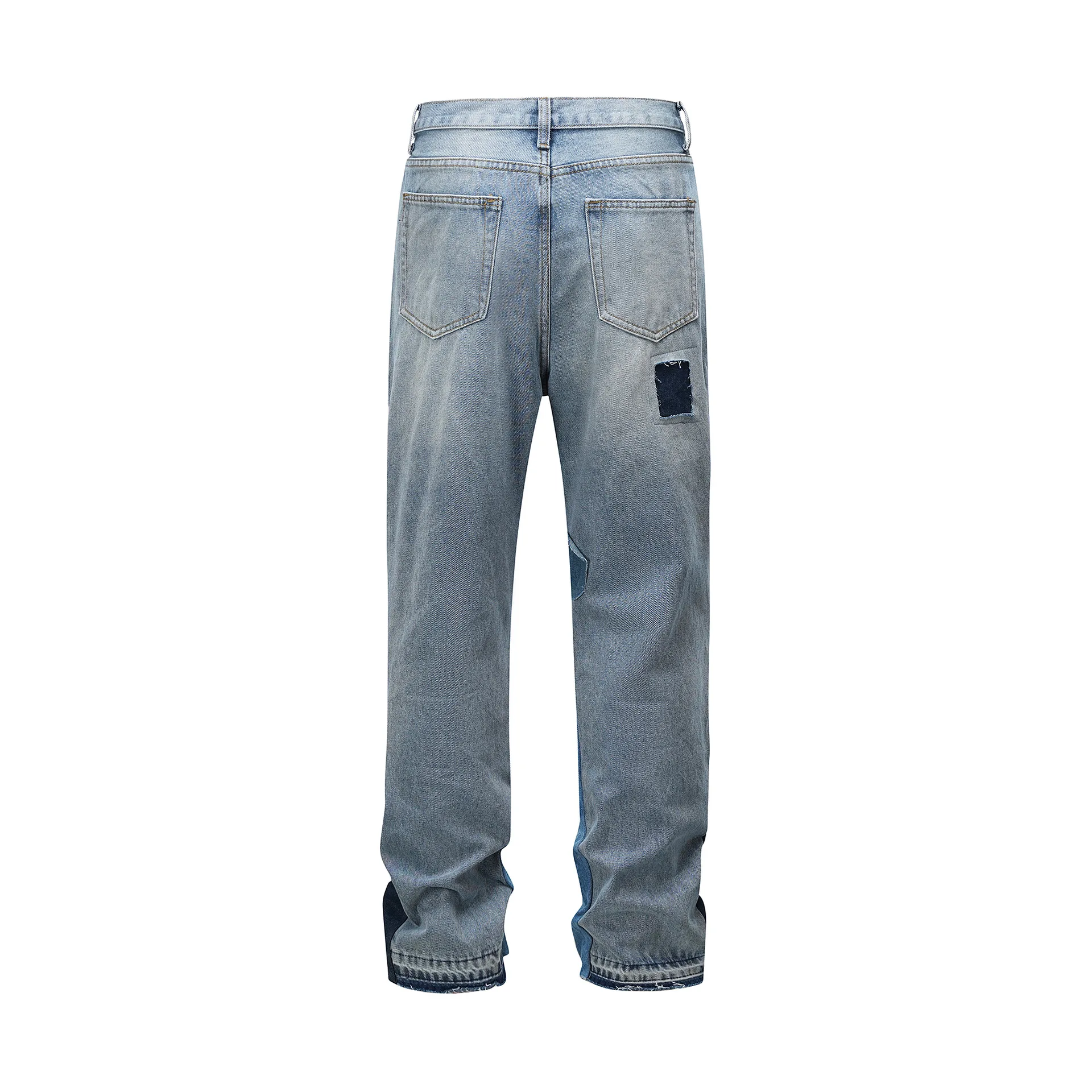 European American Fashion Men's Color-coded Casual Trendy Simple Basic Daily Straight Denim Trousers Male Jeans Pants Clothes