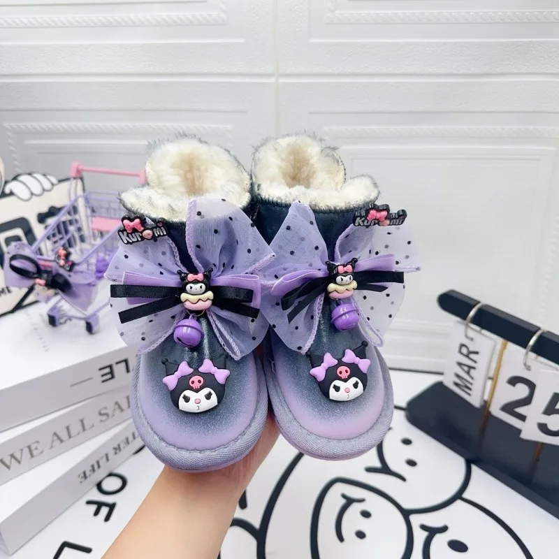 Dolce Anime Kawaii MINISO Ins Moda Bambini Stivali da neve Simpatico cartone animato Bambini in pile Scarpe di cotone ispessito Regali per bambini