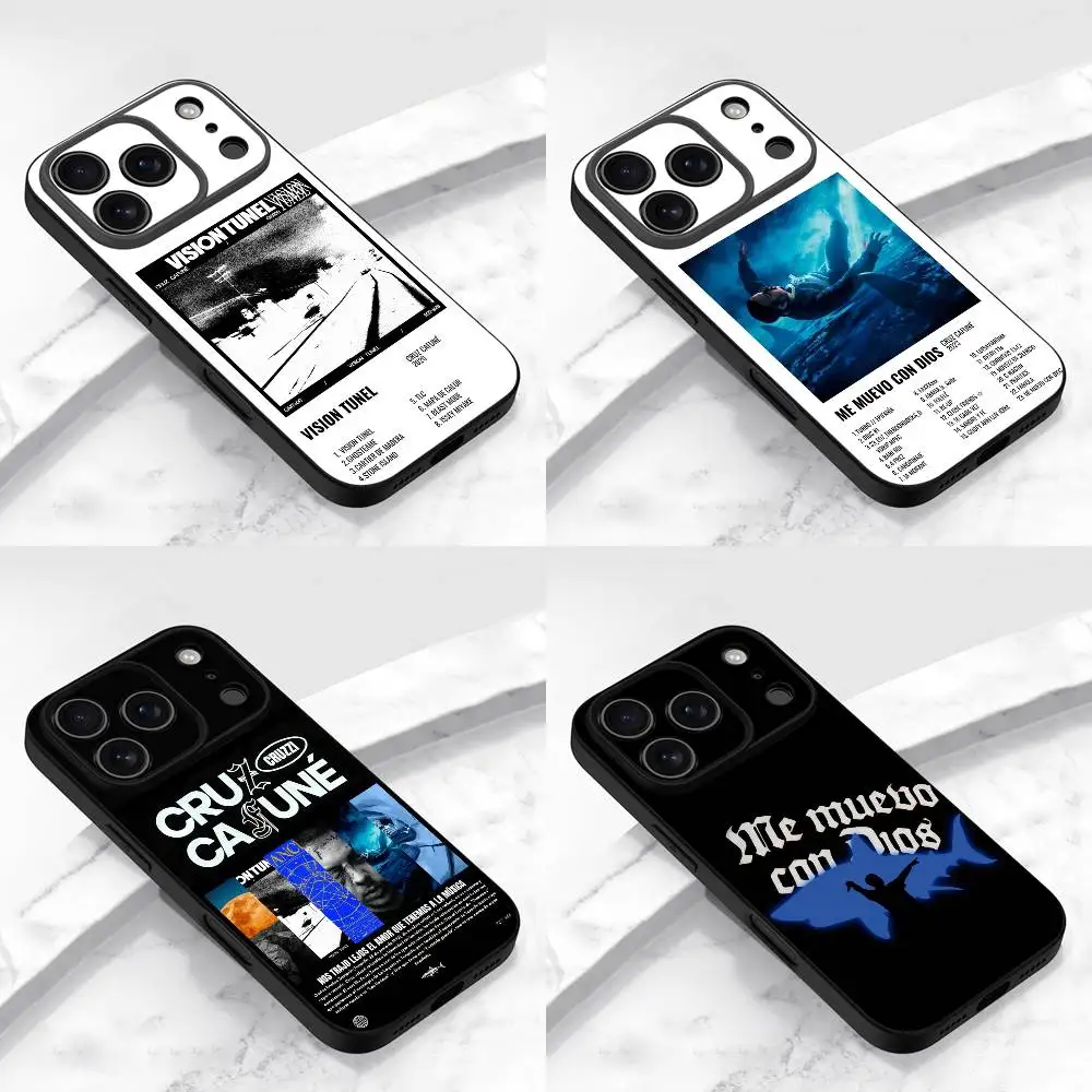 

Me Muevo Con Dios Cruz Cafune Phone Case For iPhone 17,16,15,14,13,12,11,Pro,Max,Plus,E,Air,Mini Protective Black Cover