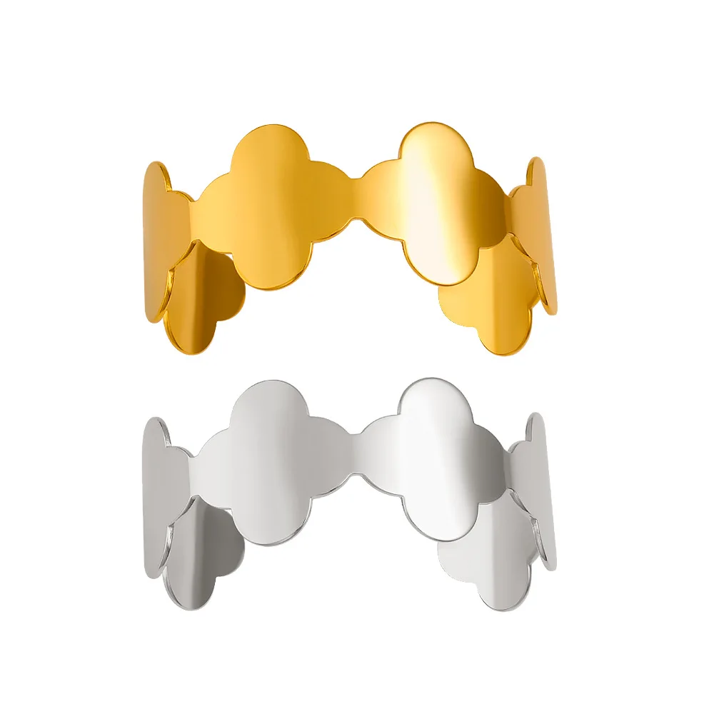 سوار عريض ناعم بتلات البرسيم الفاخرة بأربع أوراق #6