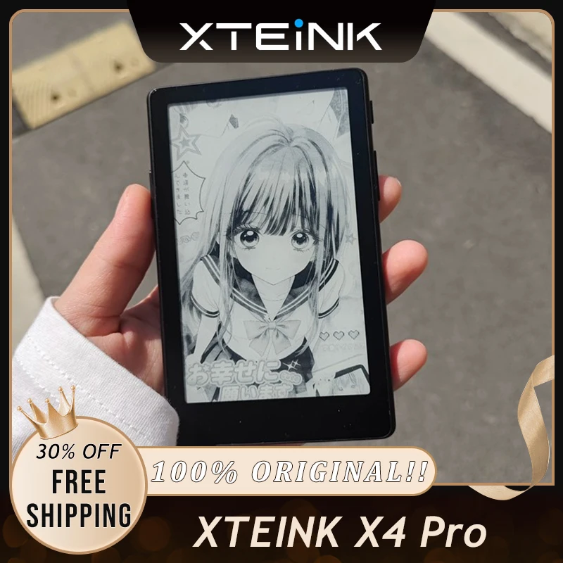 XTEINK X4 Pro Touch E-Ink Ebook Reader, Built-In Front Light Ultra Portable Pocket 4 Inch Ink Screen Eye-Friendly E Reader