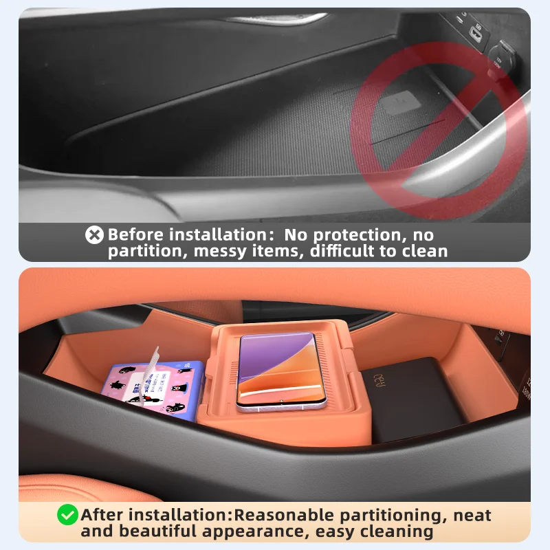 2025 For BYD Sealion 7 Silicone Center Console Below Storage Box Central Control Organizer Mat Car Interior