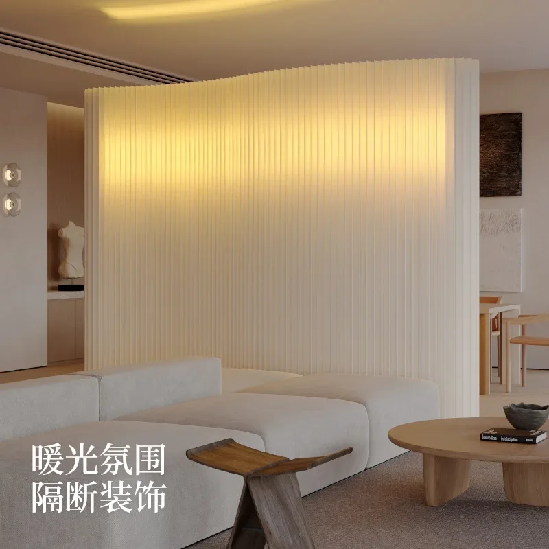 Luminous organ paper screen removable folding partition wall office clothing beauty salon art decoration background wall