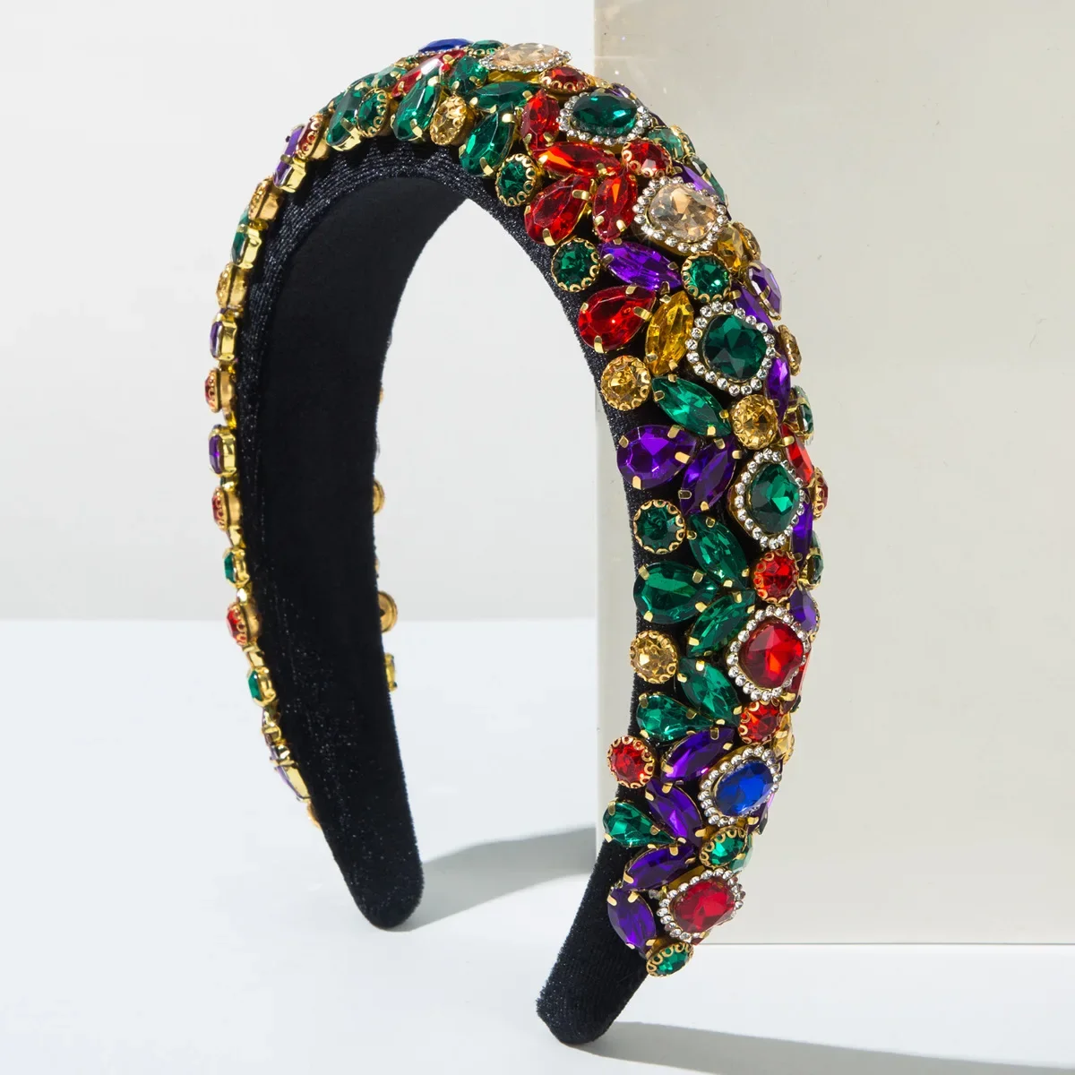 

Wide-edged Baroque Headband Full Diamond Shining Headband Light Luxury Style Hairband Hair Accessories