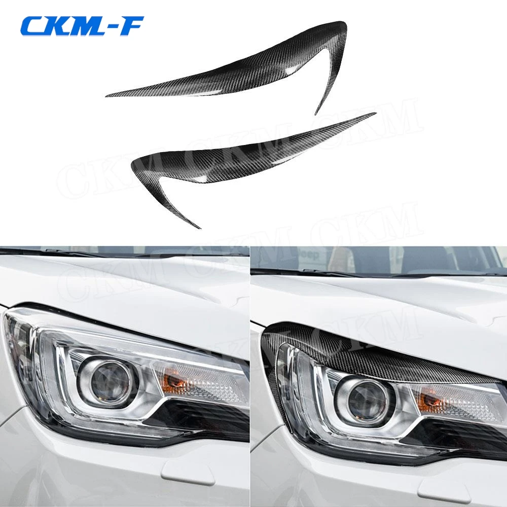 

Car Carbon Fiber Front Bumper Headlights Eyebrow Eyelid Trim Cover Sticker Accessories for Toyota 2012-2017 Subaru XV 2012-2017