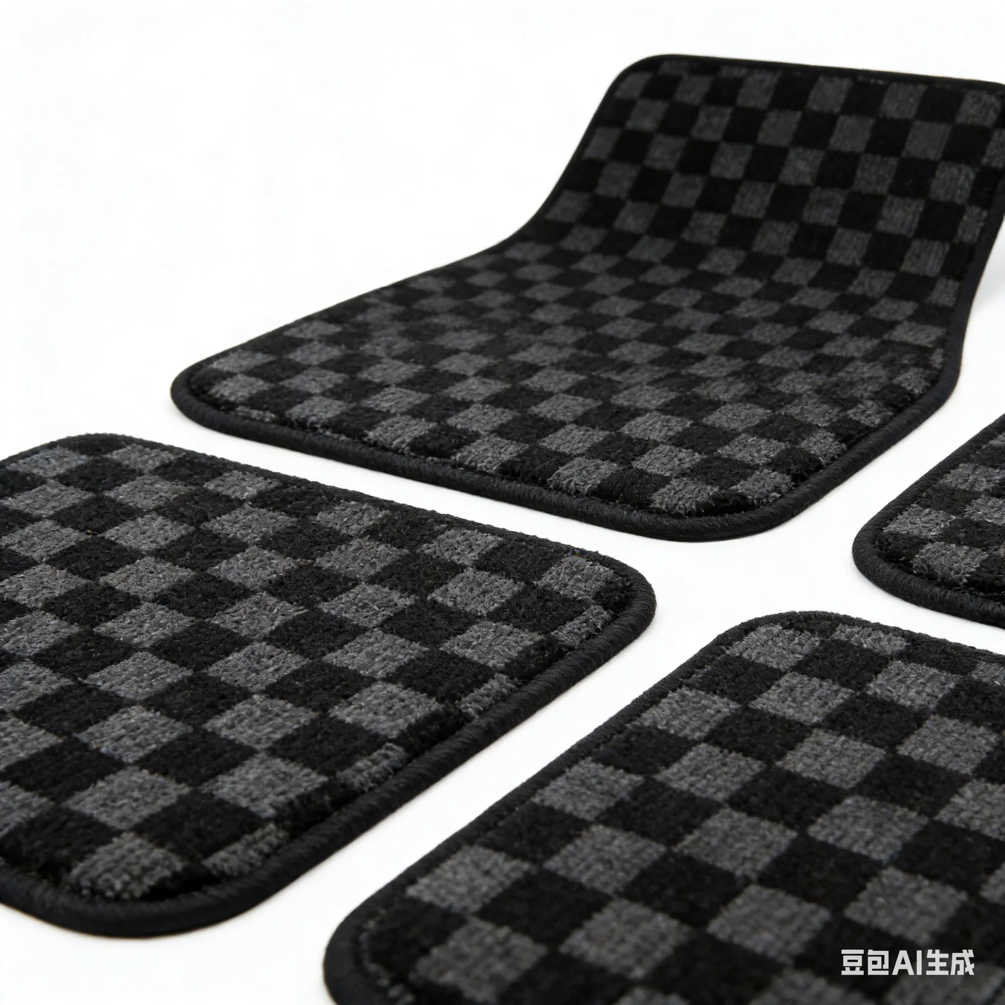 Plush 4-piece front and rear anti-slip car carpet set, universal car interior accessories, anti-slip and durable.