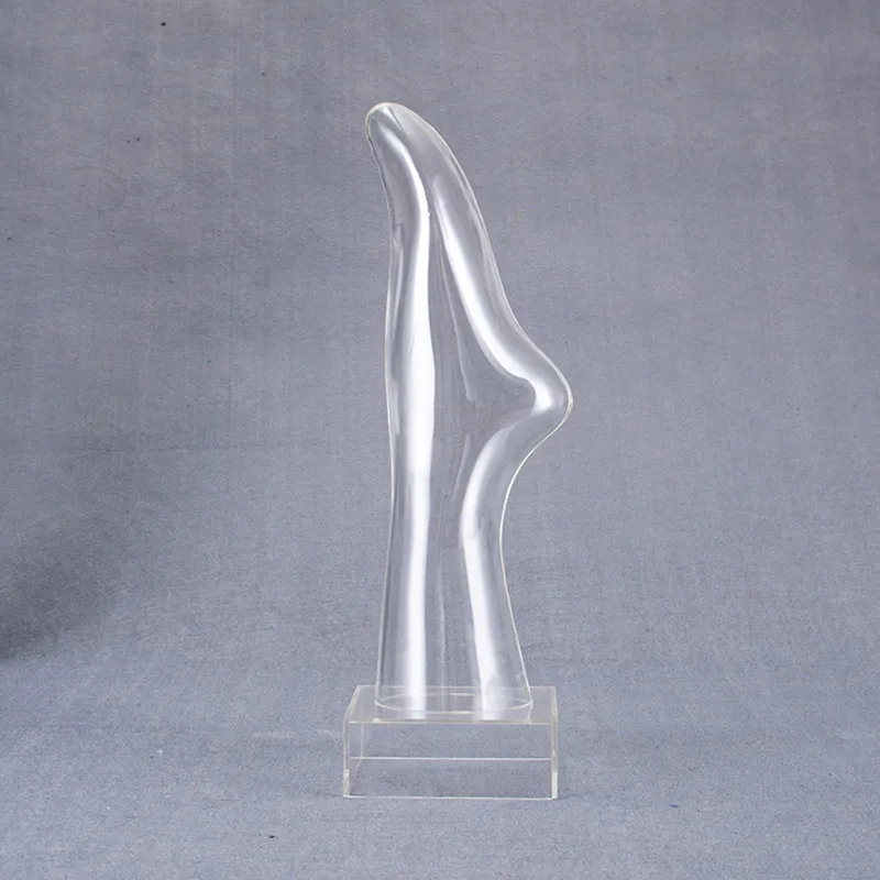 An Inverted Acrylic Organic Glass Transparent Foot Model High-quality Smooth Female Foot Mannequin Sock Display Prop