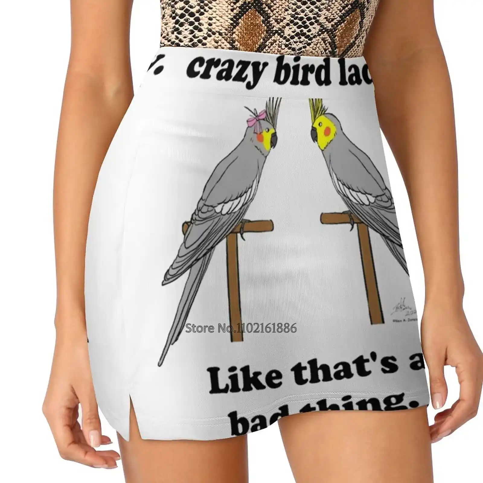 Crazy Bird Lady With Cockatiels Summer Women'Sshorts Skirt 2 In 1 Fitness Yoga Skirt Tennis Skirts Cockatiels Lady Crazy Bird