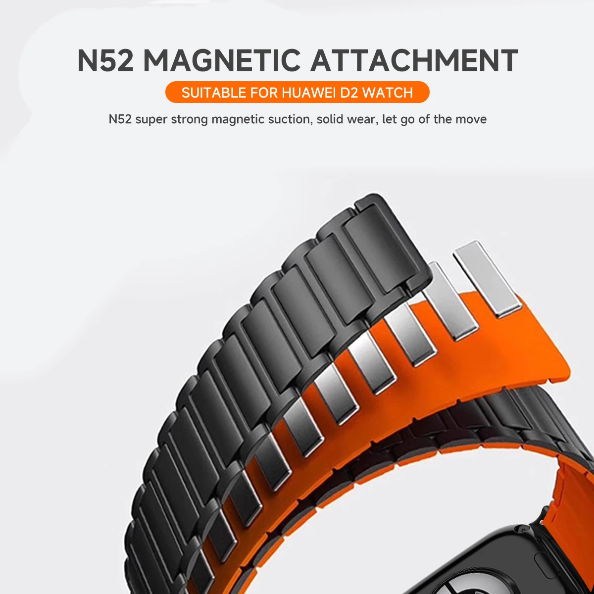 Tali Silikon Magnetik untuk Jam Tangan Huawei D2 Tali Gelang Olahraga untuk Jam Tangan Huawei D2 Gelang Lingkaran Lembut Aksesori Korea