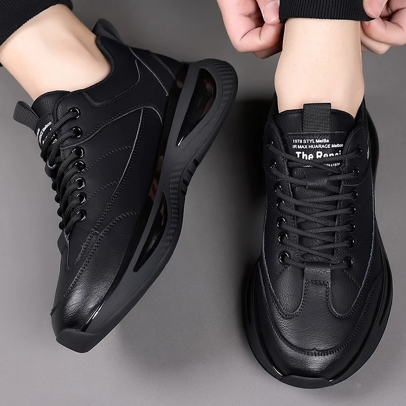 

High Quality Casual Sports Shoes for Autumn and Winter New Cowhide Shoes for Men Soft Soled Casual Shoes Outdoor Running Shoes