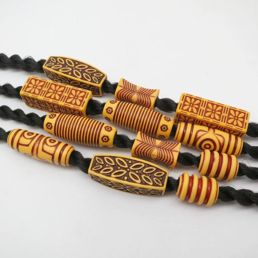 18pcs Elegant Hair Tube Beads Set Hair Braid Dread Dreadlocks beads for Women men Hair Decoration Accessories
