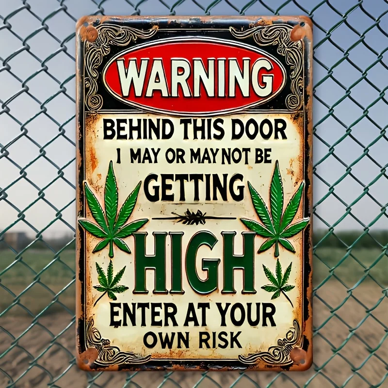 Funny Warning High Voltage Yemen Metal Wall Sign 2D Flat Tin Plaque Art Decor for Home Garage Bar Wall Decoration