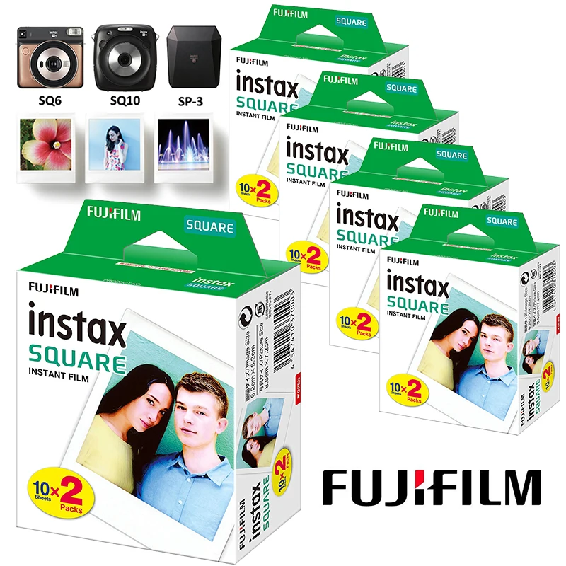 Instax-película cuadrada de papel fotográfico con borde blanco, para Fujifilm SQ10, SQ6, SQ20, SQ40, películas instantáneas, impresora de piezas